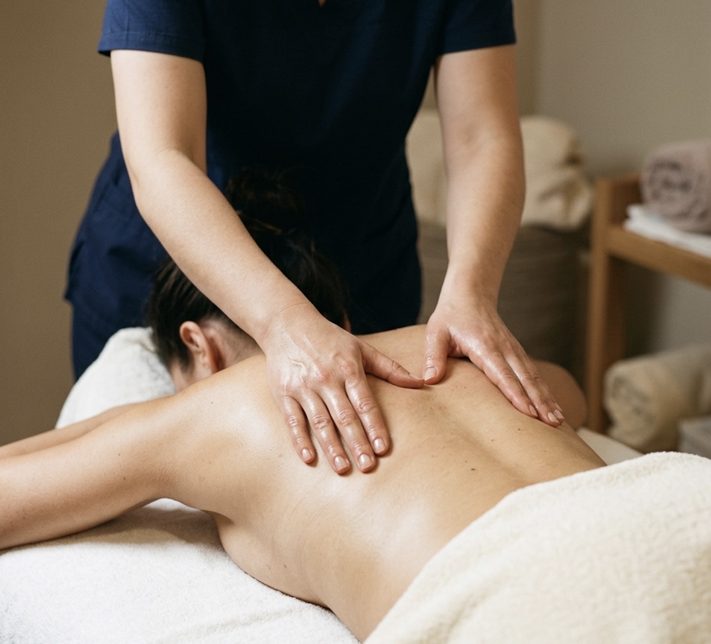 Gracie Padron performing massage therapy at Melcie Massage in Austin, TX